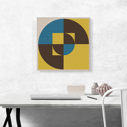 Mid-Century Modern Design in Blue, Brown, and Yellow