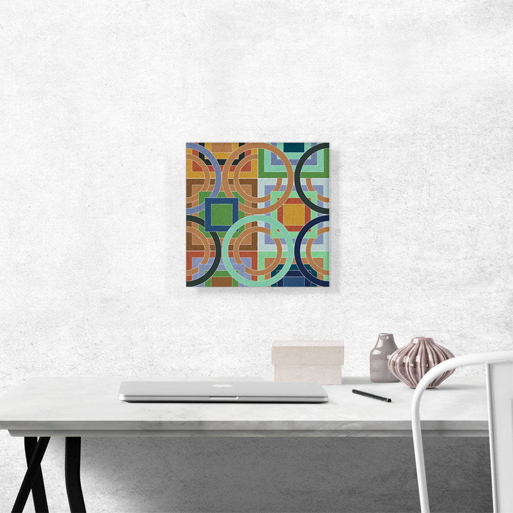 Mid-Century Modern Composition of Circles and Squares