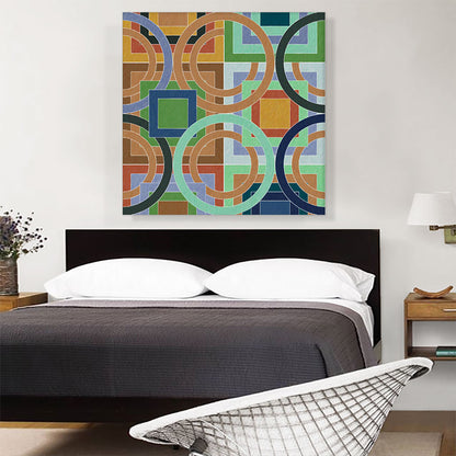 Mid-Century Modern Composition of Circles and Squares
