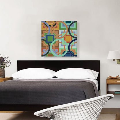 Mid-Century Modern Composition of Circles and Squares