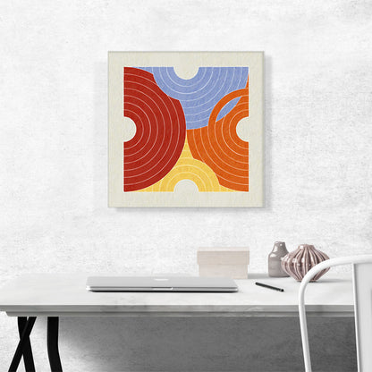 Mid-Century Modern A Square of Half Circles