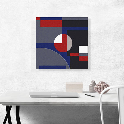 Mid-Century Modern Composition in Blue, Red, and Black
