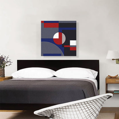 Mid-Century Modern Composition in Blue, Red, and Black
