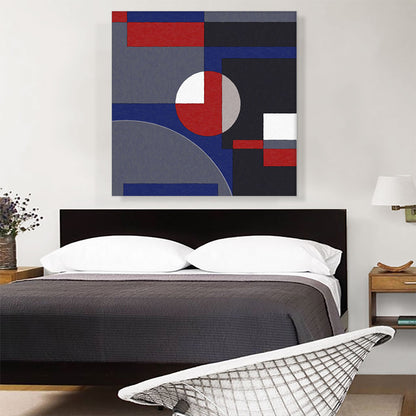 Mid-Century Modern Composition in Blue, Red, and Black