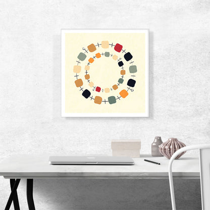 Mid-Century Modern Circular Array of Squares
