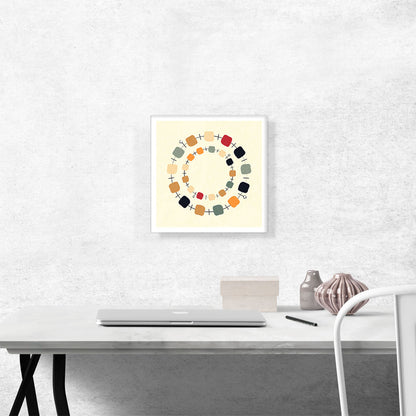 Mid-Century Modern Circular Array of Squares