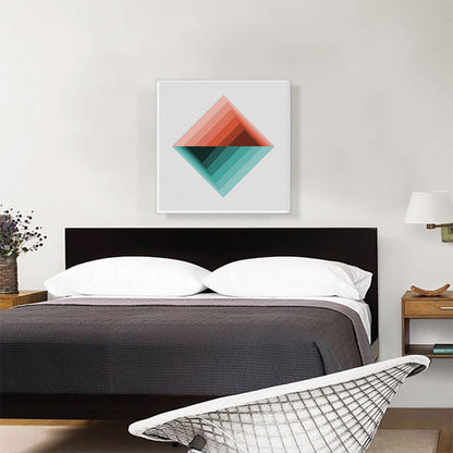 Mid-Century Modern Orange and Teal Reverse Mountains