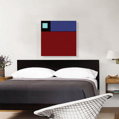 Mid-Century Modern Red, Blue, and Black Composition No. 2