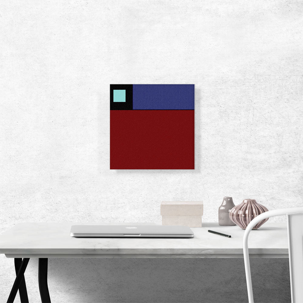 Mid-Century Modern Red, Blue, and Black Composition No. 2