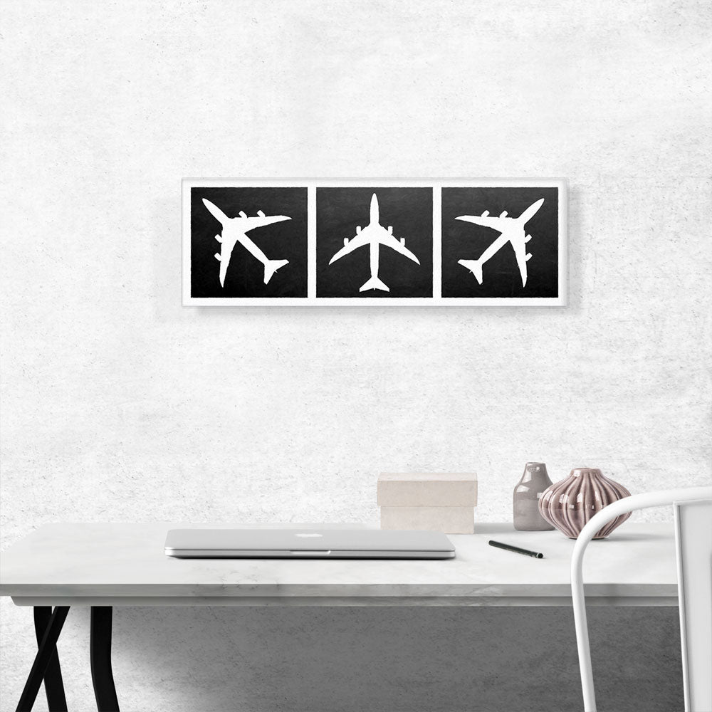 Mid-Century Modern Black Planes Top View