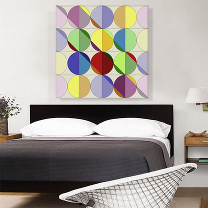Mid-Century Modern Pastel Circles in a Grid