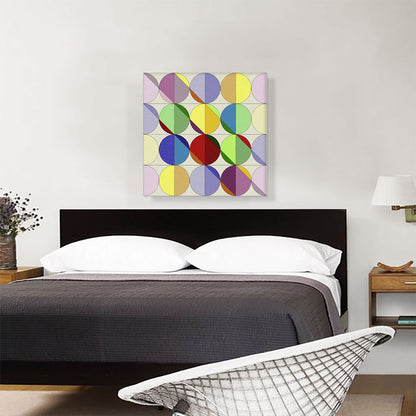 Mid-Century Modern Pastel Circles in a Grid