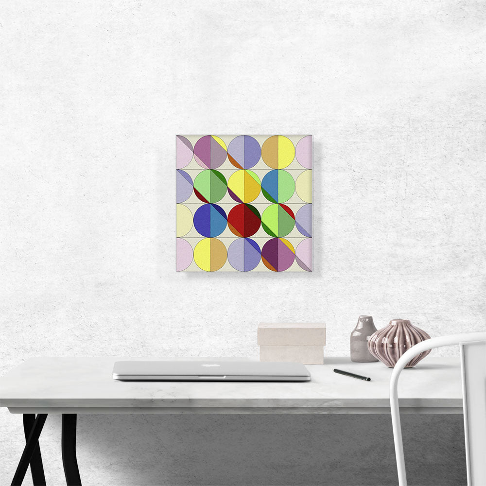 Mid-Century Modern Pastel Circles in a Grid