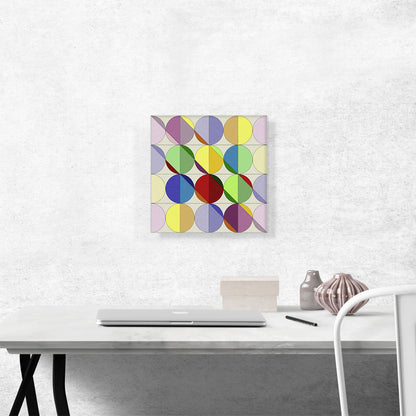 Mid-Century Modern Pastel Circles in a Grid