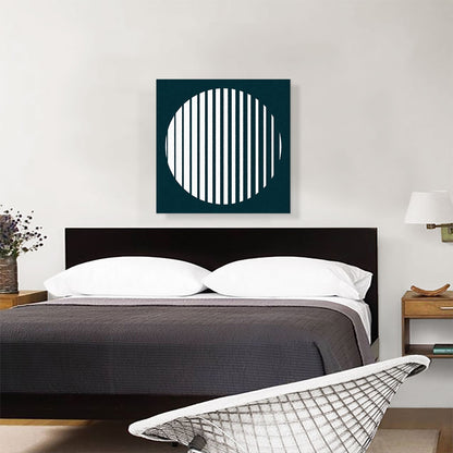 Mid-Century Modern Blinded Moon in Teal