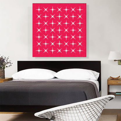 Mid-Century Modern Hot Pink Stars