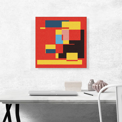 Mid-Century Modern Red Glitch City