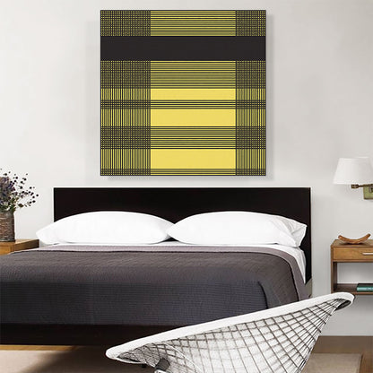 Mid-Century Modern Yellow Plaid Square
