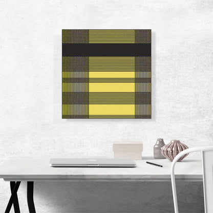 Mid-Century Modern Yellow Plaid Square