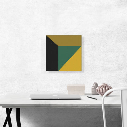 Mid-Century Modern Composition in Black, Green, and Yellow