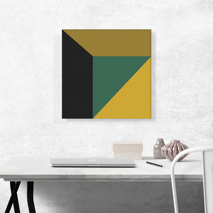 Mid-Century Modern Composition in Black, Green, and Yellow