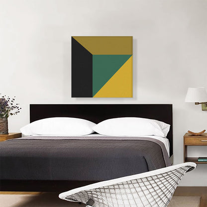Mid-Century Modern Composition in Black, Green, and Yellow
