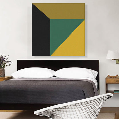 Mid-Century Modern Composition in Black, Green, and Yellow