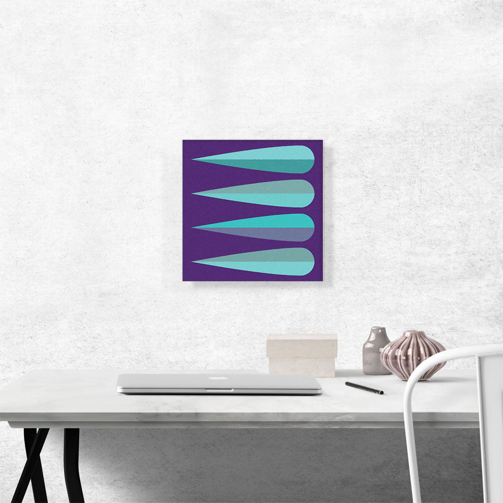Mid-Century Modern Cyan and Violet Spikes