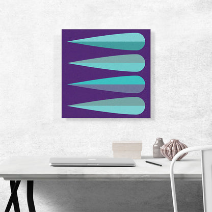 Mid-Century Modern Cyan and Violet Spikes