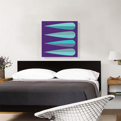 Mid-Century Modern Cyan and Violet Spikes