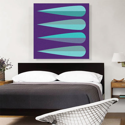 Mid-Century Modern Cyan and Violet Spikes