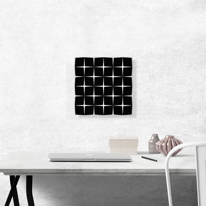 Mid-Century Modern Thin White Stars on Black
