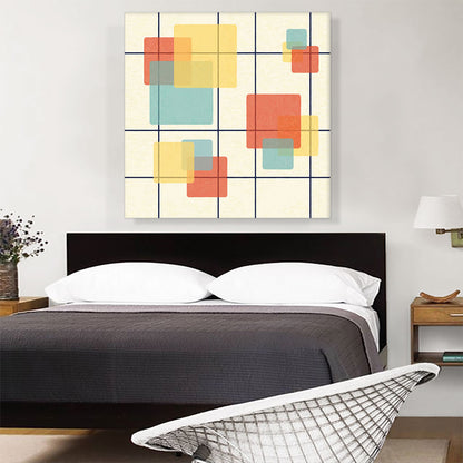 Mid-Century Modern Transparent Squares Over Lines