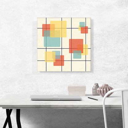 Mid-Century Modern Transparent Squares Over Lines