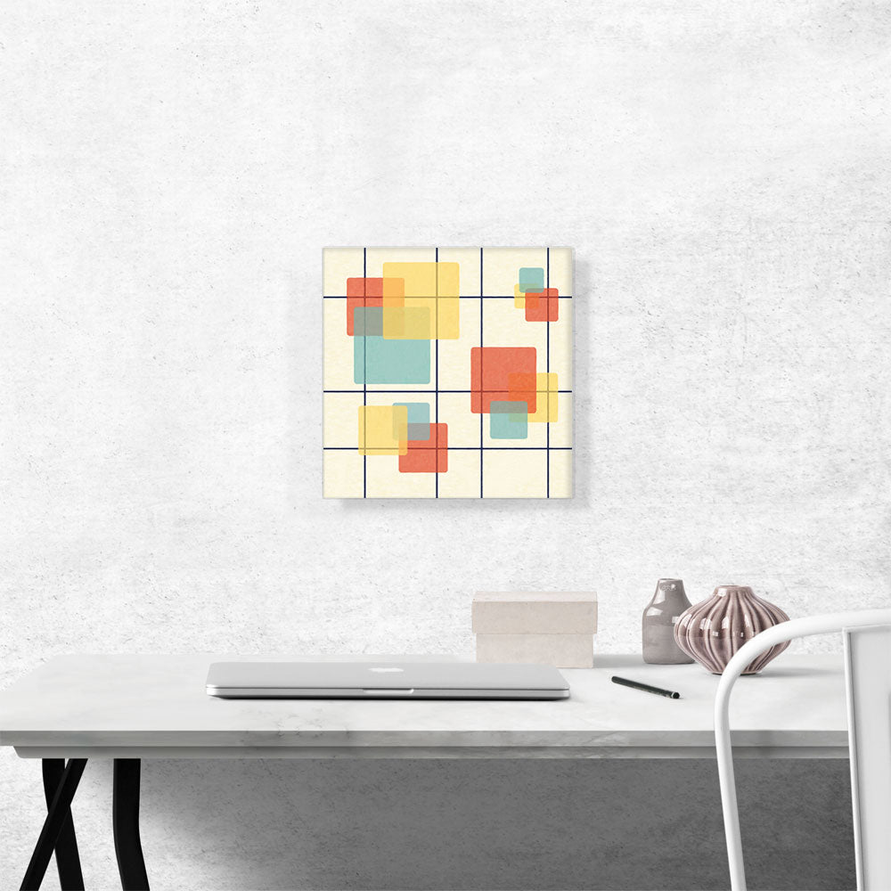 Mid-Century Modern Transparent Squares Over Lines