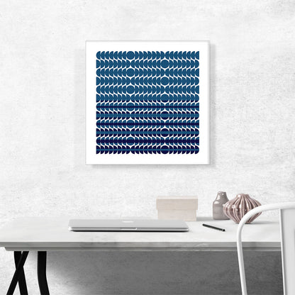 Mid-Century Modern Blue Circles Rising