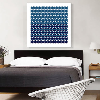 Mid-Century Modern Blue Circles Rising