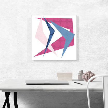 Mid-Century Modern Pink and Blue Boomerangs