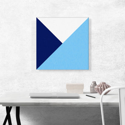Mid-Century Modern Blue and White Triangles