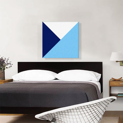 Mid-Century Modern Blue and White Triangles