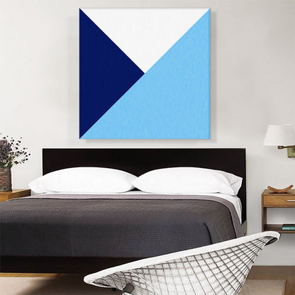 Mid-Century Modern Blue and White Triangles