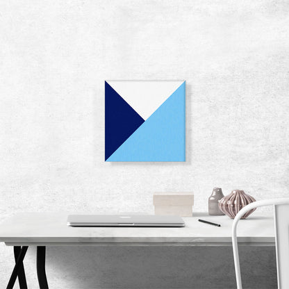 Mid-Century Modern Blue and White Triangles
