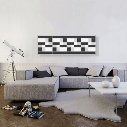 Mid-Century Modern Glitched Blocks Panoramic