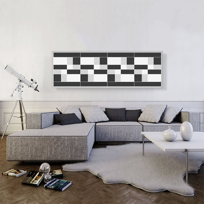 Mid-Century Modern Glitched Blocks Panoramic