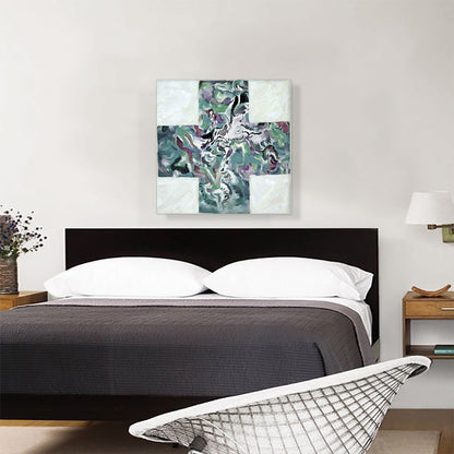 Modern Teal Cross Zebra in a Forest
