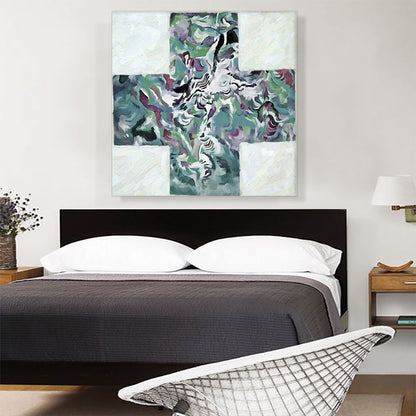 Modern Teal Cross Zebra in a Forest