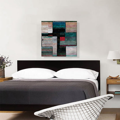 Modern Cross in Beige, Blue, Green, and Black