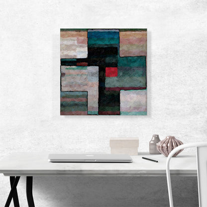 Modern Cross in Beige, Blue, Green, and Black