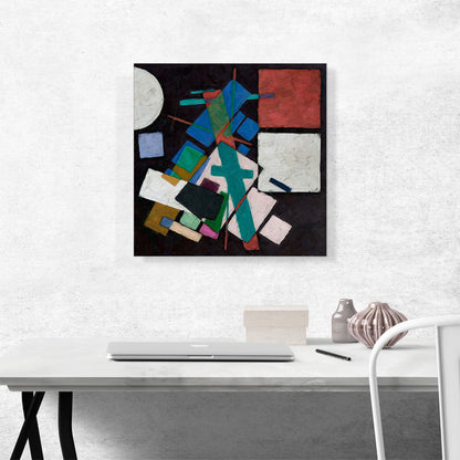 Modern Dark Composition of Rectangles and a Circle
