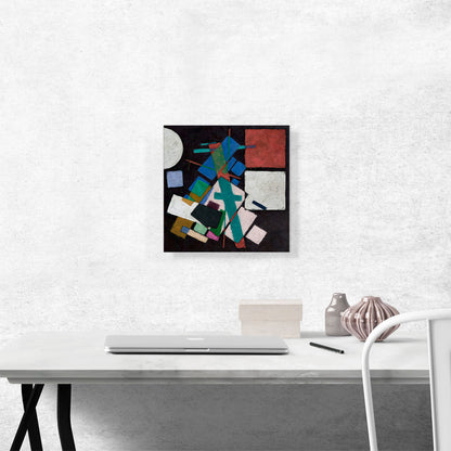 Modern Dark Composition of Rectangles and a Circle